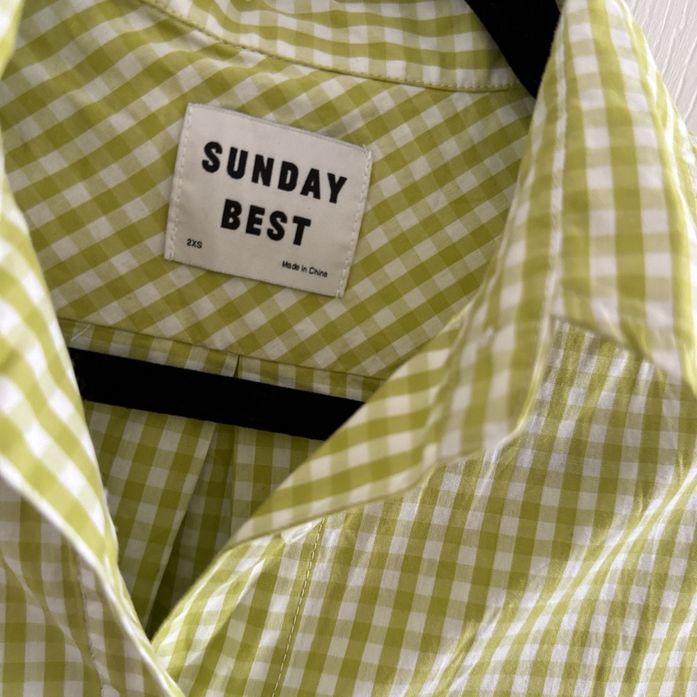 Sunday Best Lime Checkered Aritzia Shirt